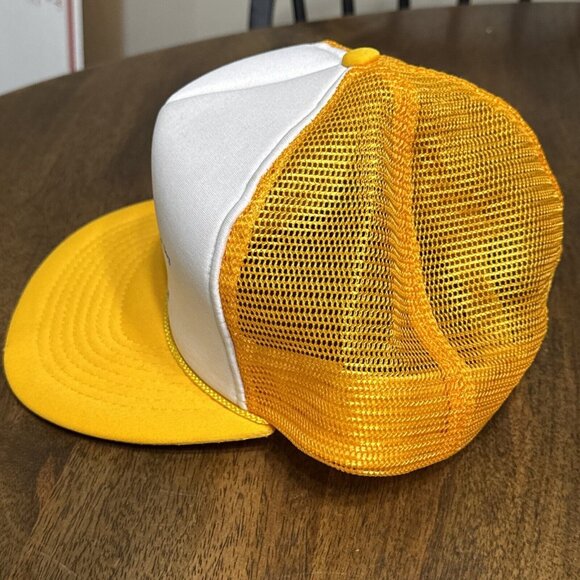 Vintage Bass Fishing Hat Snapback Trucker Cap Mens USA‎ 80s Retro Dad Yellow - Picture 3 of 10
